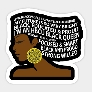 HBCU Black Queen Hair Art Sticker